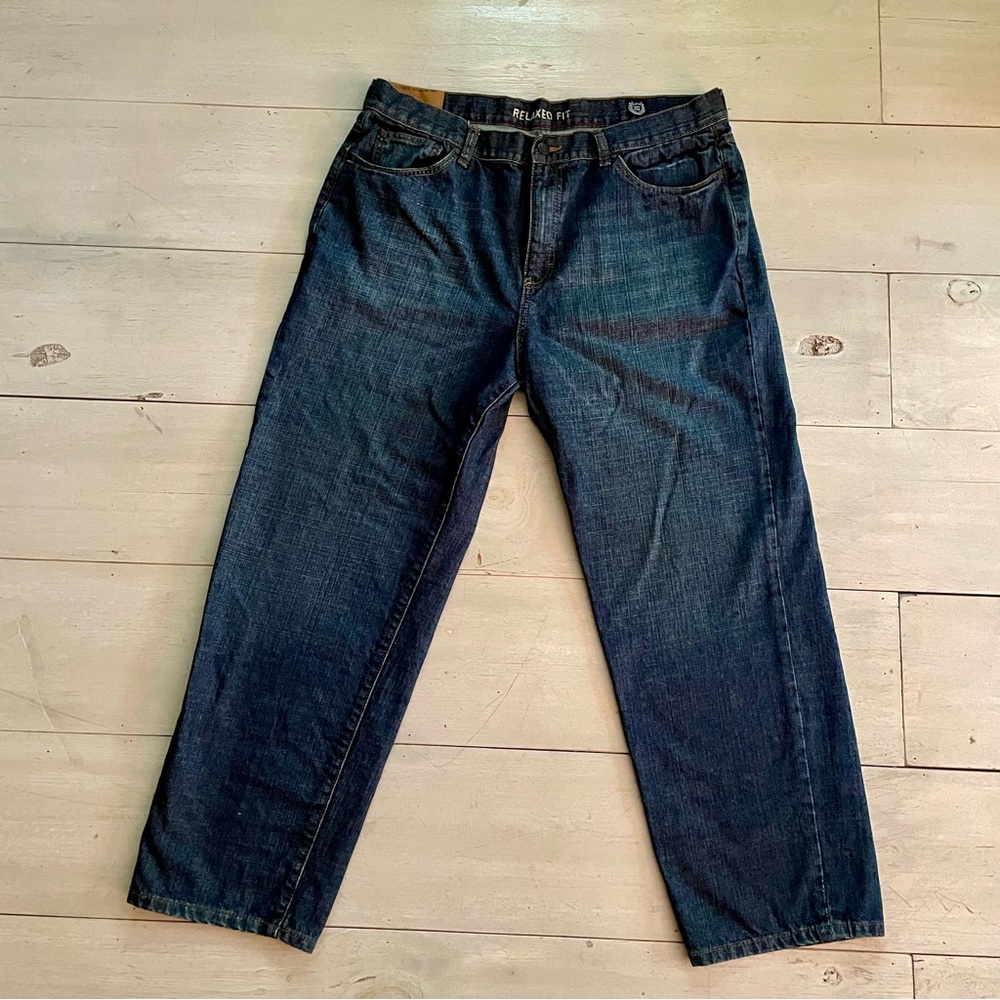 Chaps Denim Dark Wash Men’s Relaxed Fit Jeans Sz 38x30 Straight Leg Y2K Dk Wash